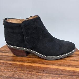 Sam Edelman Boots Women's 9.5 Black Suede Leather Pryce Casual Zip Ankle Booties